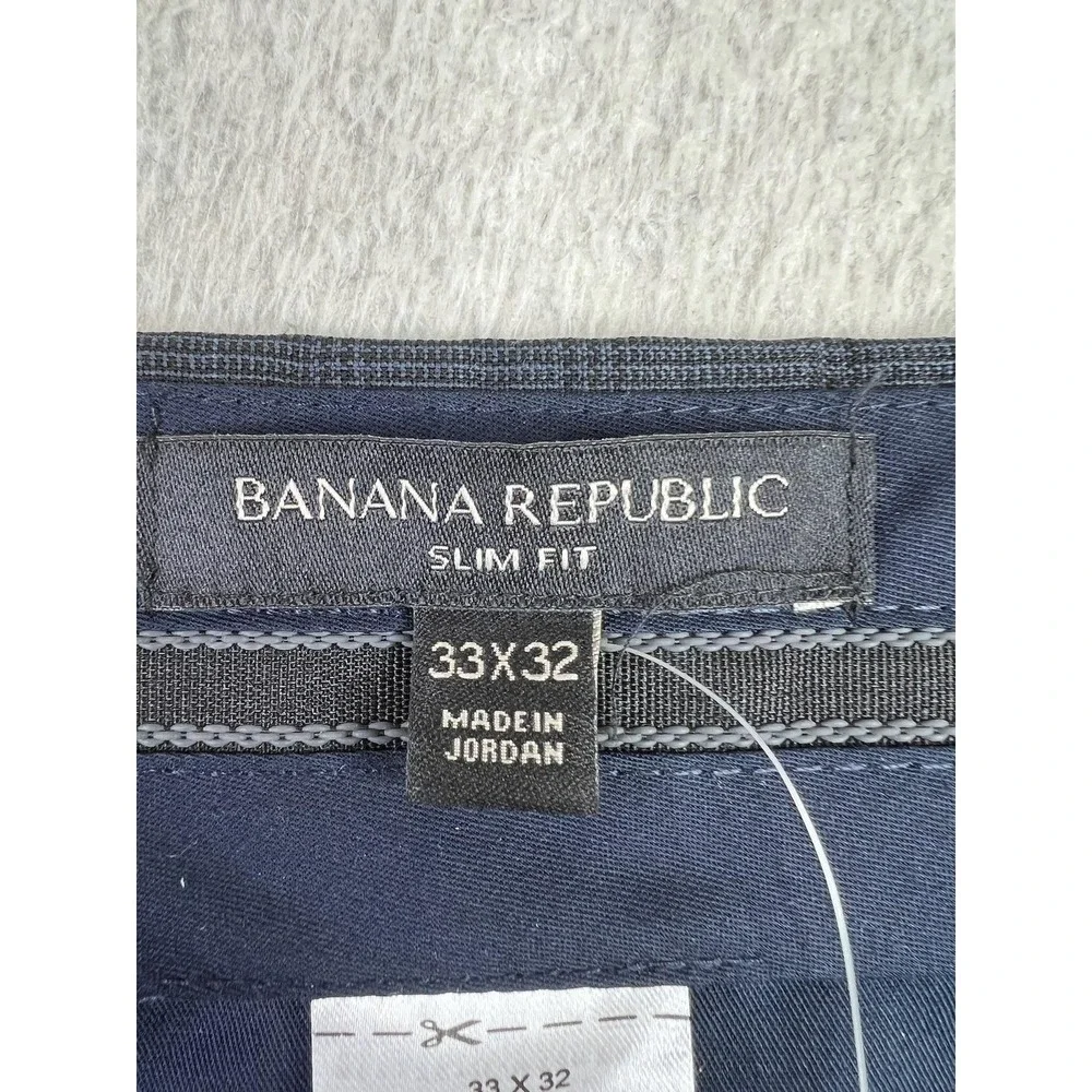 Banana Republic Dress Pants Mens 33x32 Blue Performance Wool Slim Fit NEW